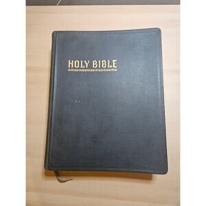 Vintage 1955 John A. Hertel Co. New Standard Reference KJV Red Letter Ill. Bible